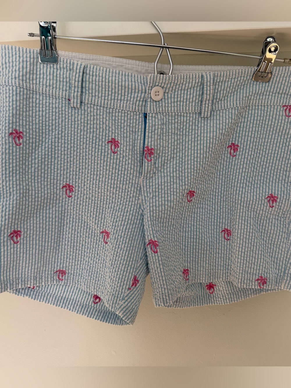 EUC Lilly Pulitzer blue white stripe shorts 8